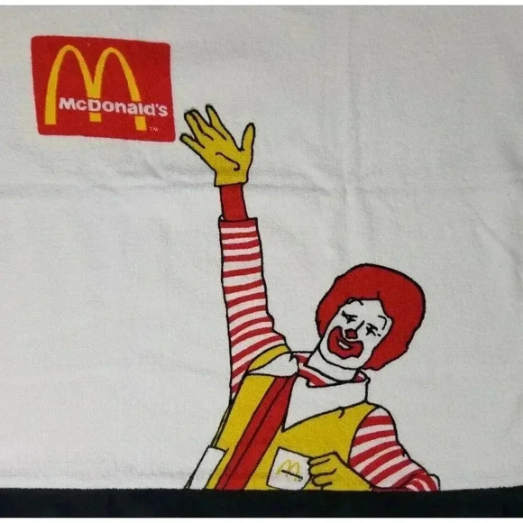 Vintage McDonald's Ronald McDonald Beach Towel New Old Stock 30"x56" Rare HTF - Picture 5 of 6